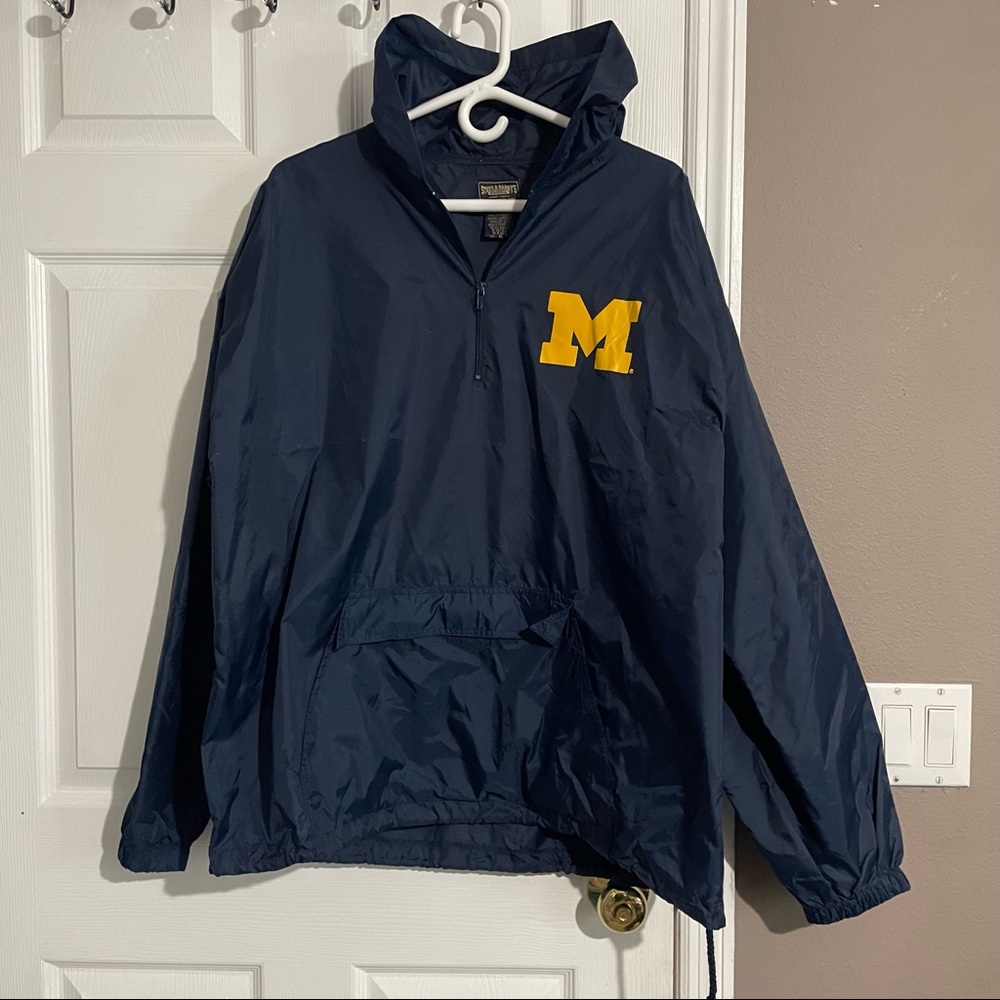 Steve & Barry's Navy Windbreaker Pullover with Yellow 'M' Logo